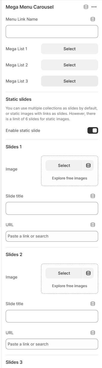 header settings