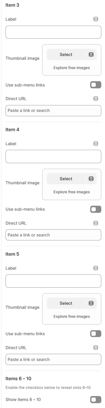 header settings