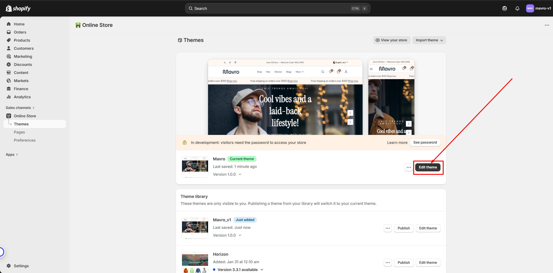 theme install store