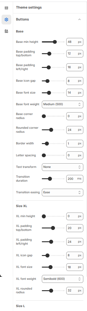 button settings